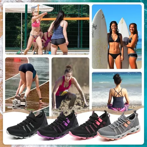 Vista 7 de ziitop Zapatos acuáticos de senderismo para mujer, de secado rápido, para deportes al aire libre