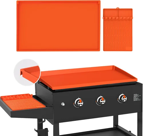 Vista 8 de Cubierta de parrilla de silicona Blackstone de 28" de borde completo, accesorios premium de parrilla Blackstone de grado alimenticio, protector