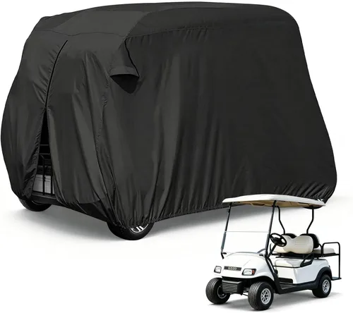 Vista 10 de Moveland Cubierta impermeable al polvo para carrito de golf Accesorios para exteriores, revestimiento extra de PVC 2 pasajeros Cubierta