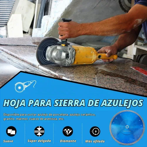Vista 6 de Cuchilla de corte de azulejos de 10 "Hoja de diamante fina estupenda para corte de azulejos de cerámica de mármol de granito