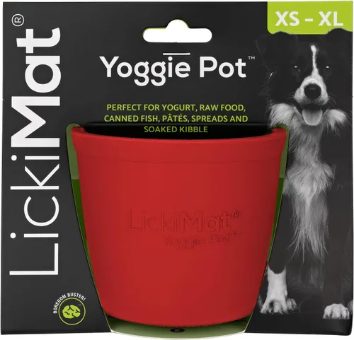 Vista 8 de LICKIMAT Yoggie Pot - Distracción, diversión y enriquecimiento. Dispensador de golosinas de goma de larga duración para todos los tamaños de perros