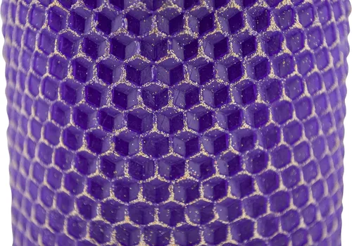 Vista 2 de Velas de pilar de Adviento hechas a mano de 4 pulgadas, 100% cera de abejas, acabado dorado con purpurina