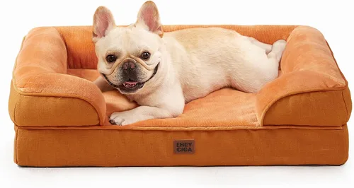 Vista 71 de EHEYCIGA – Cama ortopédica impermeable para perros pequeños, de espuma viscoelástica tipo caja de huevos, con bordes elevados y base antideslizante