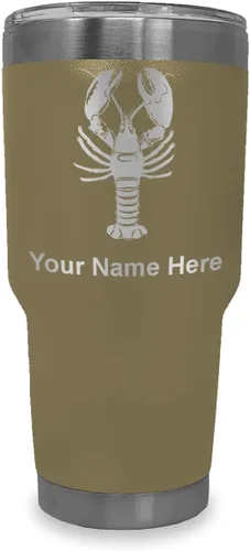 Vista 11 de LaserGram Vaso aislado al vacío de 20 onzas, langosta, grabado personalizado incluido (negro)