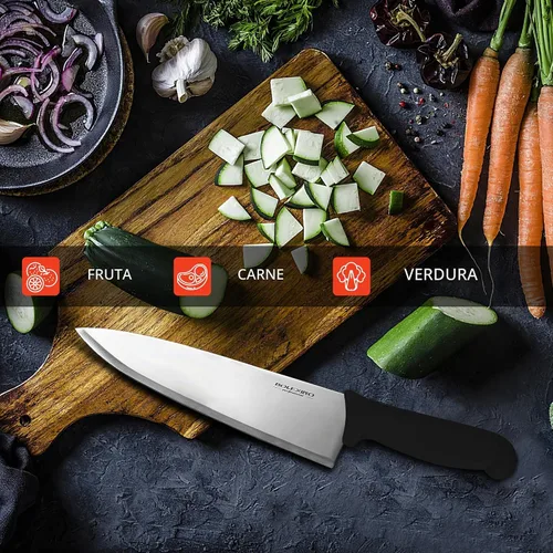 Vista 5 de Cuchillo de chef japonés de acero inoxidable de alto carbono de 8 pulgadas, cuchillo de cocina profesional extra afilado y ancho con mango