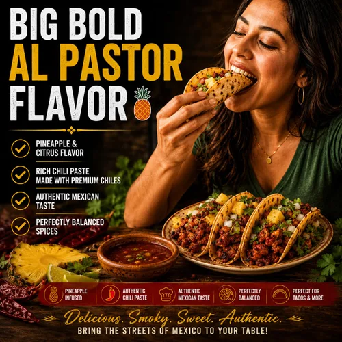Vista 5 de Al Pastor Adobo Adobo Salsa de cocina Pasta de chile Comercial Usado Pollo Carne Vegano (marrón, Al Pastor Adobo adobo)
