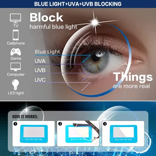 Vista 5 de Lentes de lectura progresivas bifocales sin línea, multifocales, con bloqueo de luz azul, para computadora, marco metálico para hombres