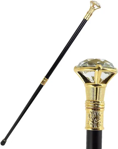 Vista 7 de Gentleman's Stick-Diamond Head - Bastones de proxeneta de 36" plateado