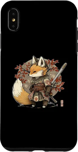 Vista 7 de Funda para iPhone 12 Pro Max Kawaii estilo japonés Samurai Fox Anime