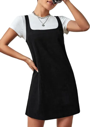 Vista 4 de Verdusa Vestido sin mangas con cuello cuadrado y tirantes para mujer