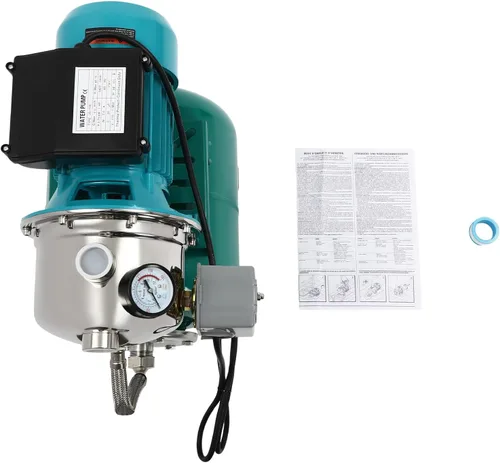 Vista 7 de Bomba de pozo poco profundo 1HP con tanque de presión, cabeza máxima de 148 pies, bomba de riego de acero inoxidable de 800 GPH con interruptor
