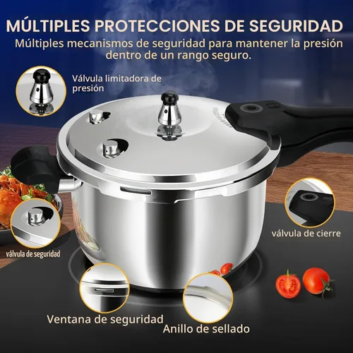 Vista 6 de Olla a presión de acero inoxidable 8 en 1 con 8 características de seguridad - 3 cuartos de galón, cocción rápida y uniforme para comidas