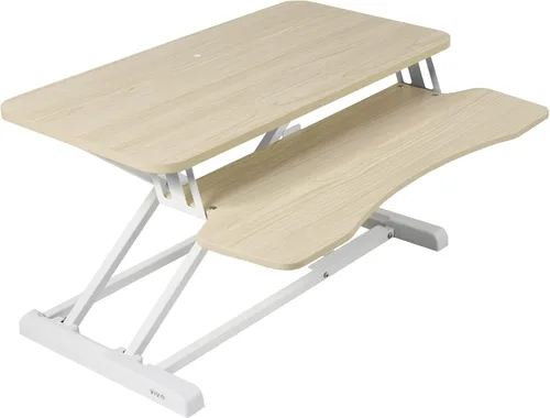 Vista 41 de VIVO Convertidor de escritorio de 26 pulgadas, Serie K, elevador ajustable de sentado a parado, estación de trabajo para dos monitores y laptop