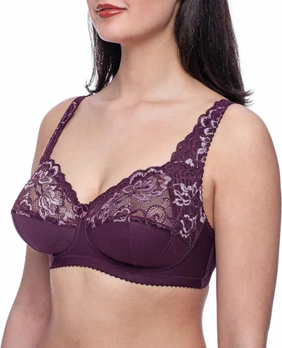 Vista 5 de frugue Sujetador reductor de encaje sin varillas para mujer, talla grande