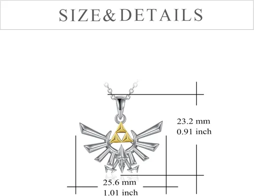 Vista 4 de YFN Zelda NecklaceAbalone Shell Zelda Necklace Sterling Silver Anime Jewelry Zelda Jewelry Gifts for Men Women Boys