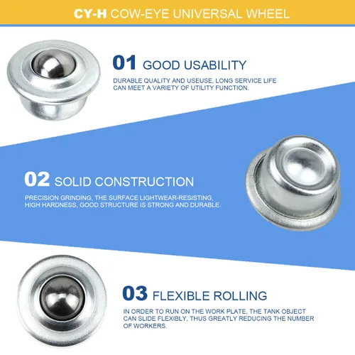 Vista 5 de FERCAISH 10 unidades de rodillos de acero inoxidable rodamientos de transferencia de bolas de rotación universal unidades de transferencia de bolas