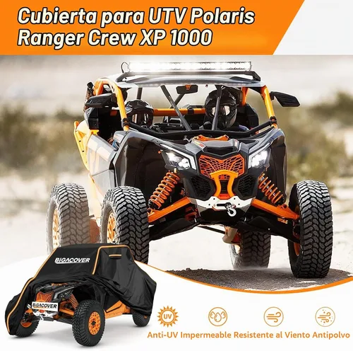 Vista 7 de Funda UTV de 2 plazas para Can am Maverick X3/Yamaha YXZ 1000R/RZR Pro XP con tiras reflectantes, resistente al viento, impermeable, para todo tipo