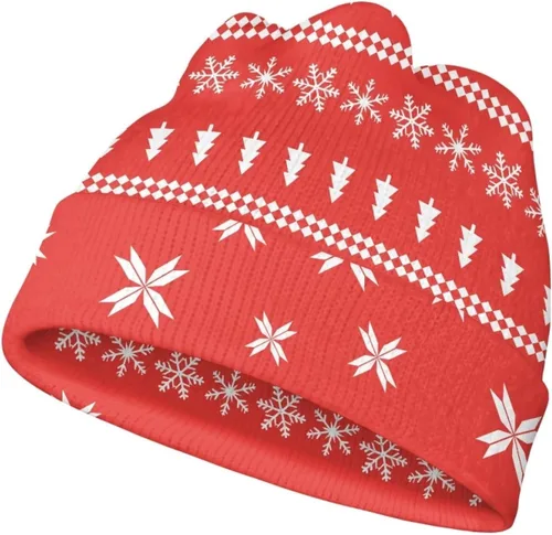 Vista 3 de PinUp Angel Divertido gorro de punto holgado para mujer, de invierno, suave, cálido, lindo estampado, de calavera, gorro de calavera