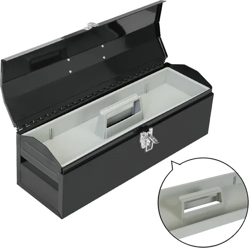Vista 4 de Torin ATB101B - Caja de herramientas de acero portátil de 19 pulgadas con cierre de metal y bandeja de almacenamiento extraíble, color negro