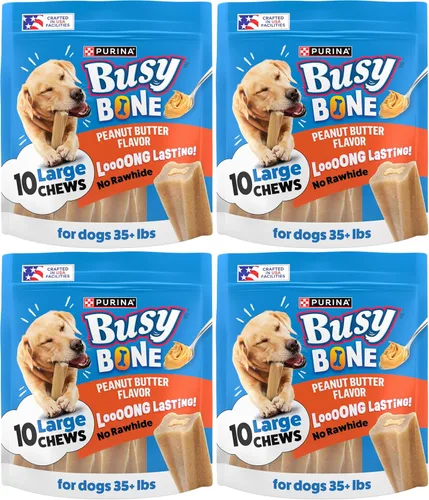 Vista 14 de Purina Busy Bone - Golosinas masticables para perros adultos, mantequilla de maní, bolsa de 6