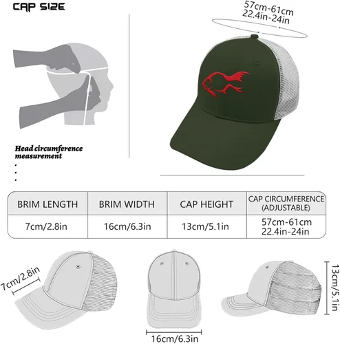 Vista 4 de Baseball hat Goldfish Logo Trucker caps for Teen Graphic Nylon mesh Snapbacks