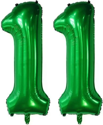 Vista 11 de Globos de color verde oscuro con el número 10 de 40 pulgadas, globos de helio de papel de aluminio de 10 pulgadas para decoración de eventos de 10º