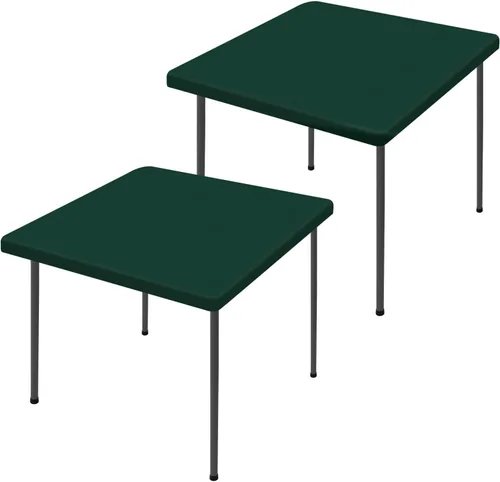 Vista 96 de Moosfor Paquete de 2 manteles rectangulares de elastano de 4 pies, elásticos y ajustables para pícnic, cubierta de mesa de patio elástica y lavable