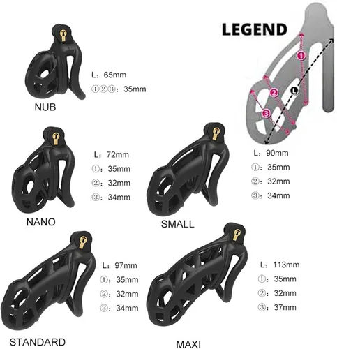 Vista 3 de Chastity Cage - Jaula de castidad para adultos, juguetes sexuales para adultos con 5 anillos activos, dispositivos de castidad para pene