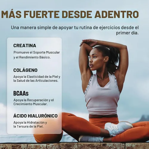 Vista 6 de Nutrex Research Creatina para mujer Booty & Beauty – Peach Mango 0.18 oz de creatina, 0.17 oz de colágeno, BCAA y ácido hialurónico para glúteos