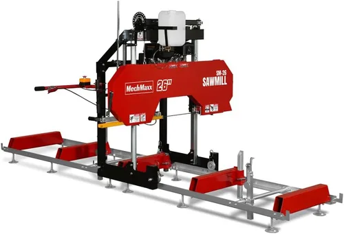 Vista 26 de MechMaxx Aserradero portátil de 18'', motor de gasolina DUCAR 212cc 7HP, ancho de tablero de 15'' y grosor de tablero de 7'', longitud de pista