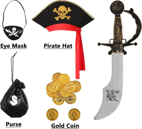 Vista 2 de Disfraz de pirata para niñas, disfraz de pirata para Halloween
