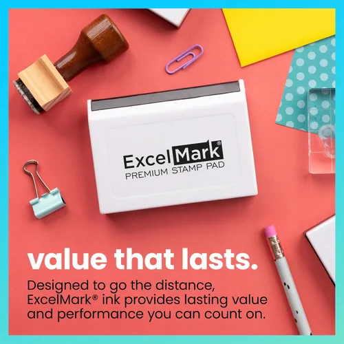 Vista 7 de ExcelMark - Almohadilla de tinta para sellos de goma 1-7/8 por 3-1/8 pulgadas - Negro