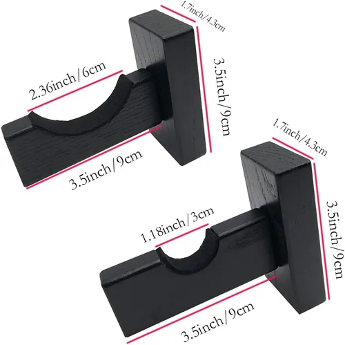 Vista 4 de Soporte de pared para bate de béisbol, soporte de madera maciza con tornillos ocultos para sóftbol y béisbol