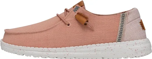 Vista 12 de Hey Dude Wendy de lona lavada para mujer Zapatos de mujer Mocasines con cordones para mujer Cómodos y ligeros Negro