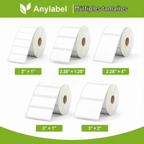 Vista 7 de Etiqueta térmica directa de 2 x 1 pulgadas, papel para códigos de barras, franqueo, dirección, perforada y compatible con impresoras Rollo, Zebra