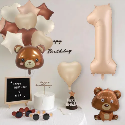 Vista 3 de 23 globos de oso, globos de 40 pulgadas, globos de oso de peluche de 40 pulgadas, globos de cumpleaños, globos de aluminio de animales para Caramelo