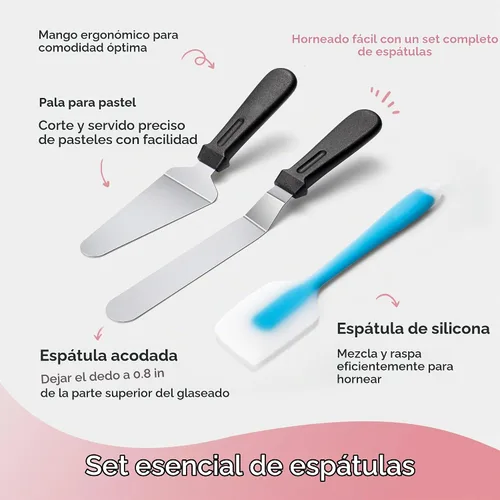 Vista 6 de Kootek Juego de plato giratorio de torta de aluminio de 12", soporte Rosa