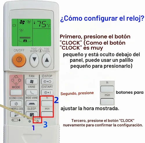 Vista 7 de Mando a distancia de repuesto universal para todos los acondicionadores de aire Mitsubishi (Fahrenheit)