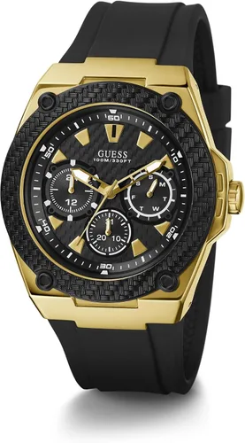 Vista 9 de Guess Reloj de cuarzo para hombre, acero inoxidable Negro/Tono Dorado/Negro