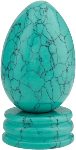 Vista 9 de SUNYIK Figura curativa de escultura de huevo de obsidiana negra con soporte de cristal, regalo del día de Pascua (1 x 1.6 pulgadas)