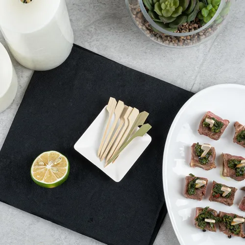 Vista 9 de Restaurantware Pinchos de bambú de 2.5 pulgadas, 1000 púas de bambú desechables resistentes – Cabeza de paleta resistente de bambú para aperitivos