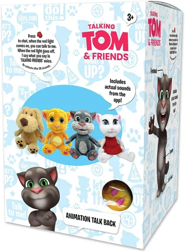 Vista 4 de Peluche oficial de Relsy Talking Tom & Friends de jengibre de 30 cm con función de respuesta interactiva y sonidos de la aplicación un juguete