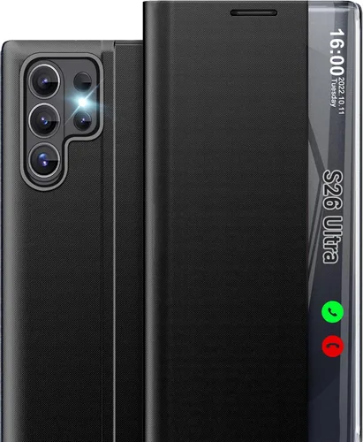 Vista 100 de Funda de teléfono para Samsung Galaxy A16 5G, Clear View Window Funda delgada de lujo para teléfono Galaxy A16 con soporte, funda protectora