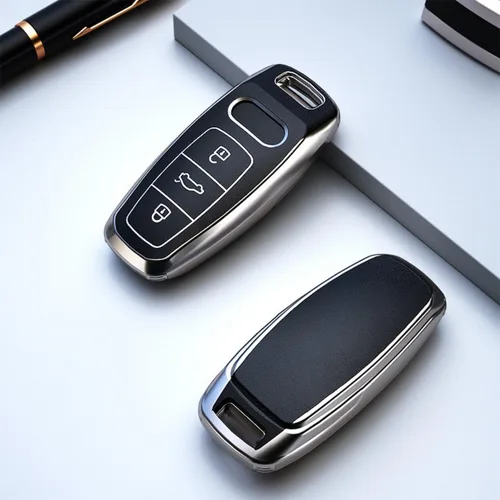 Vista 4 de LAVIYE Funda protectora para llavero remoto de automóvil, para Audi A6 A7 A8 E-tron Q5 Q7 Q8 C8 D5 Accesorios