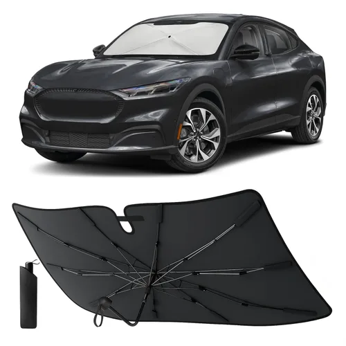 Vista 32 de EcoNour Parasol plegable para parabrisas de Mazda 3 2014-2016 2017 2018, parasol para ventana delantera de automóvil, protección UV, bloqueador