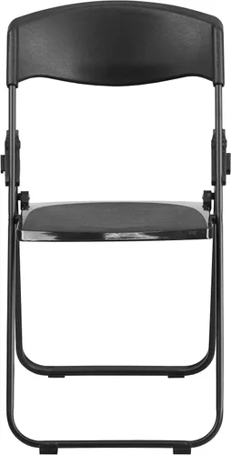 Vista 14 de Flash Furniture HERCULES Series - Silla plegable de plástico negro resistente con soportes integrados