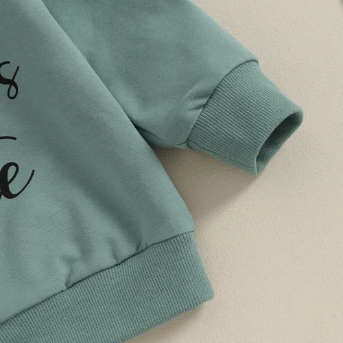 Vista 6 de Ursobutegl Conjunto de sudadera de manga larga con estampado de letras para niña pequeña, conjunto de sudadera de manga larga para otoño e invierno