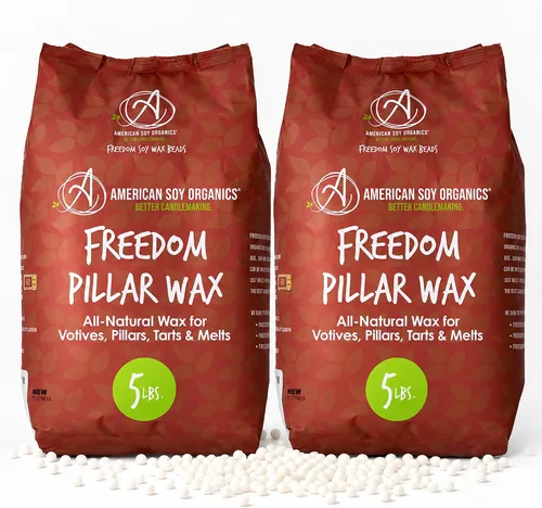 Vista 10 de American Soy Organics Freedom Pillar - Cuentas de cera de soja, cera