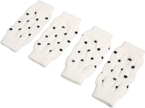 Vista 4 de Dog Elbow Protector, 4PCS Pet Leg Sleeves Knitted Leg Support Wraps with Polka Dot Design for Small Medium Dogs (S)