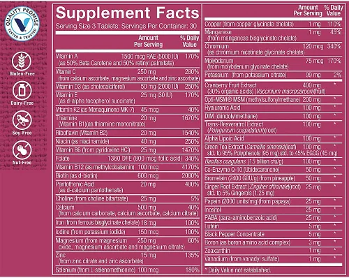 Vista 3 de The Vitamin Shoppe Brand Ultimate Woman's Gold Multivitamínico, 90 tabletas